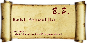 Budai Priszcilla névjegykártya